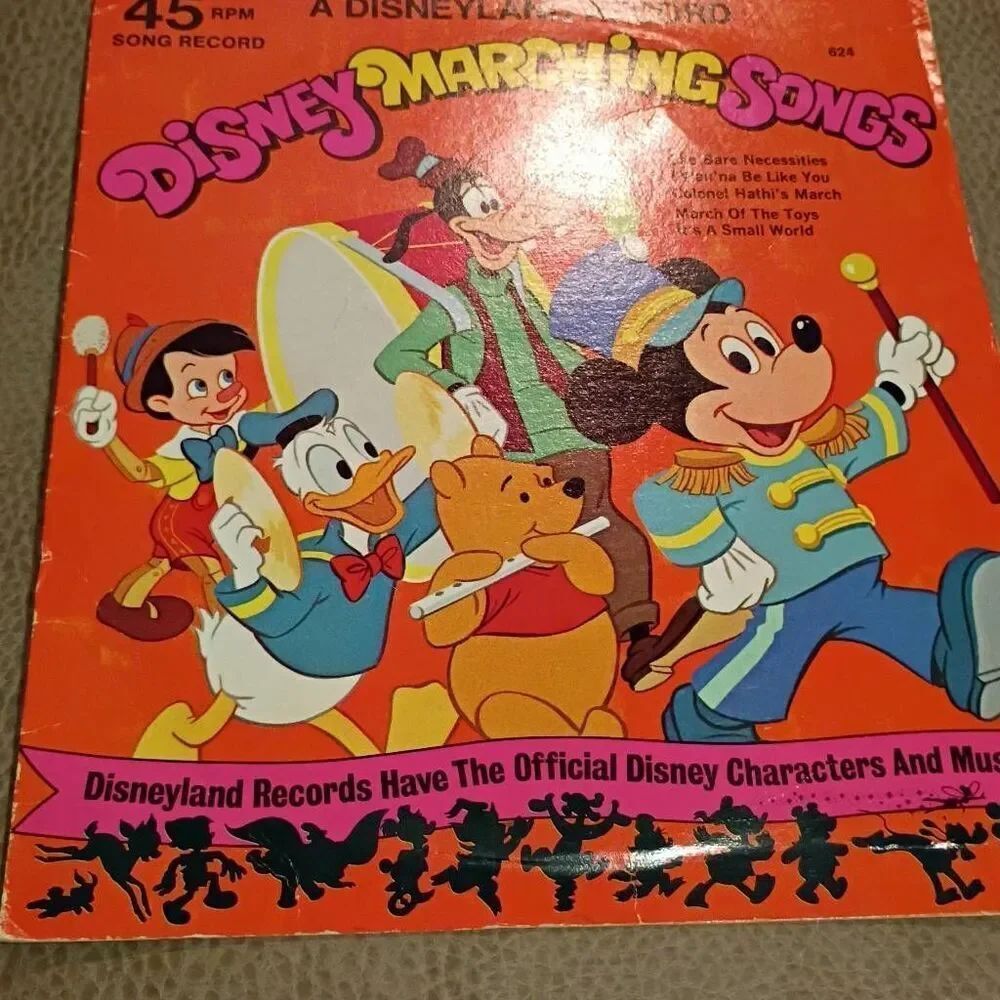 Disneyland Records Disney Marching Song 7in 45 Record 1975